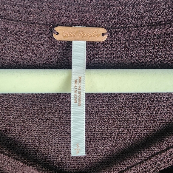 Free People Criss Cross Front Tunic Sweater Women S Boho Hi Low Side Split Brown - Picture 4 of 7